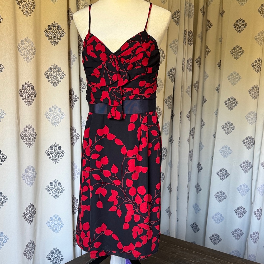 Tory Burch Black and Red Midi Dress
